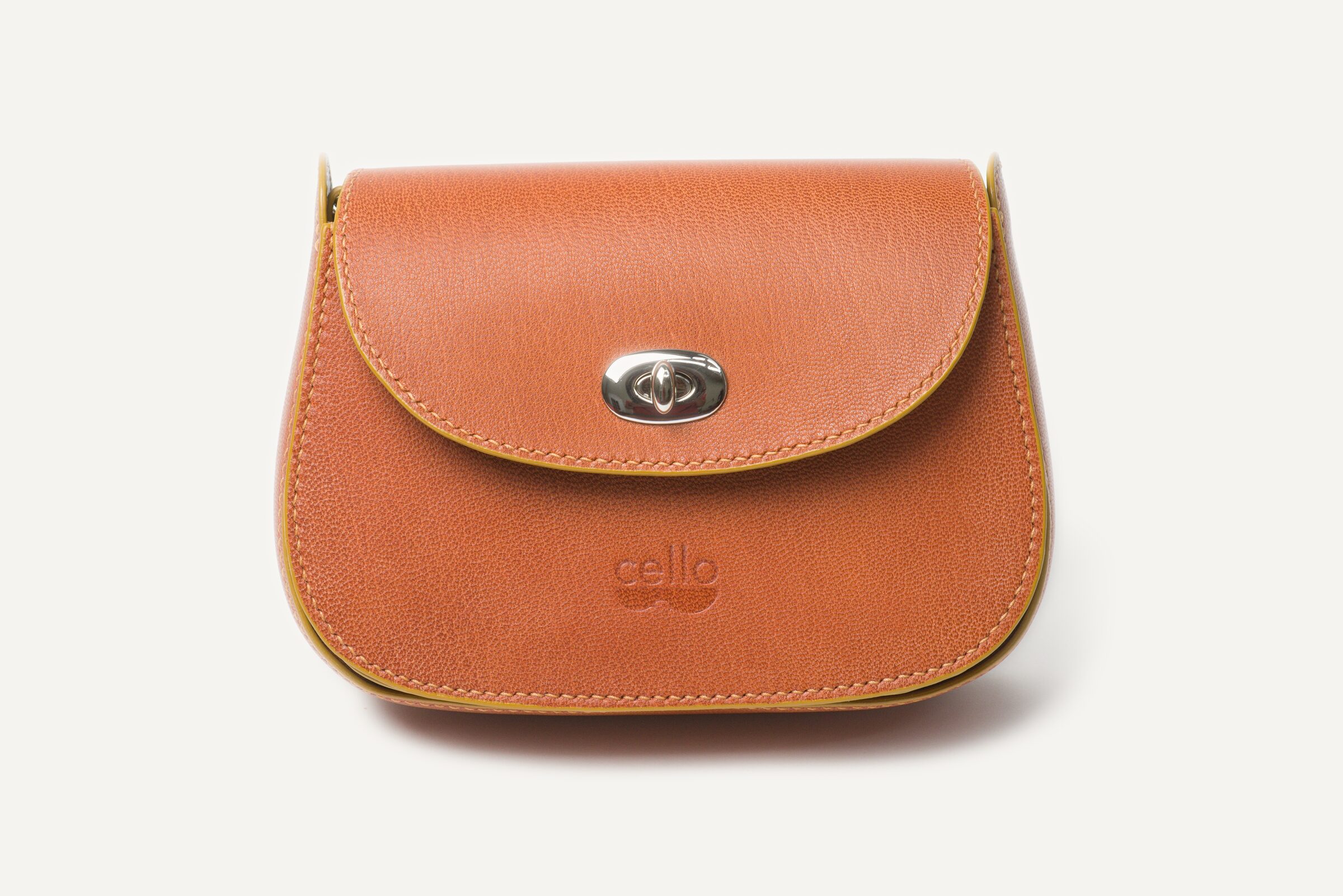 A plain terra cotta bag, its color quiet and even